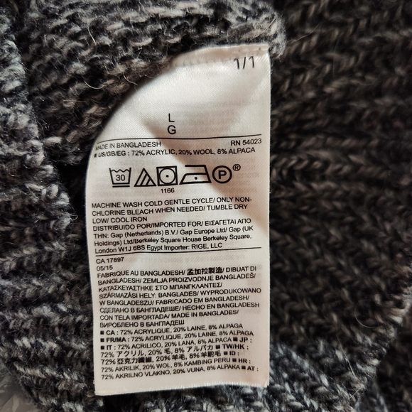 Banana Republic Womens Gray Marled Semi-Cropped Round Neck LS Sweater-Size L - Picture 6 of 7